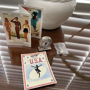 American Girl Molly Winter set Clock, Victory Paper dolls, Hurray for the USA